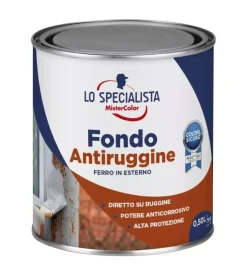 Antiruggine- Fondo antiruggine solvente 0,5 lt. grigio