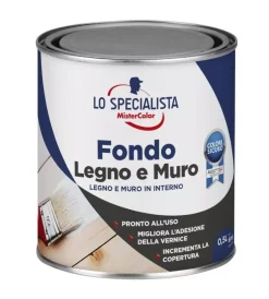 Fondi E Fissativi- Fondo legno e muro 0,5 lt. bianco