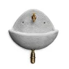 Fontane, Decorazioni E Pavimentazioni|Fontana a bacinella da parete "verra" anticata in cemento colore grigio - 54x25x56 cm