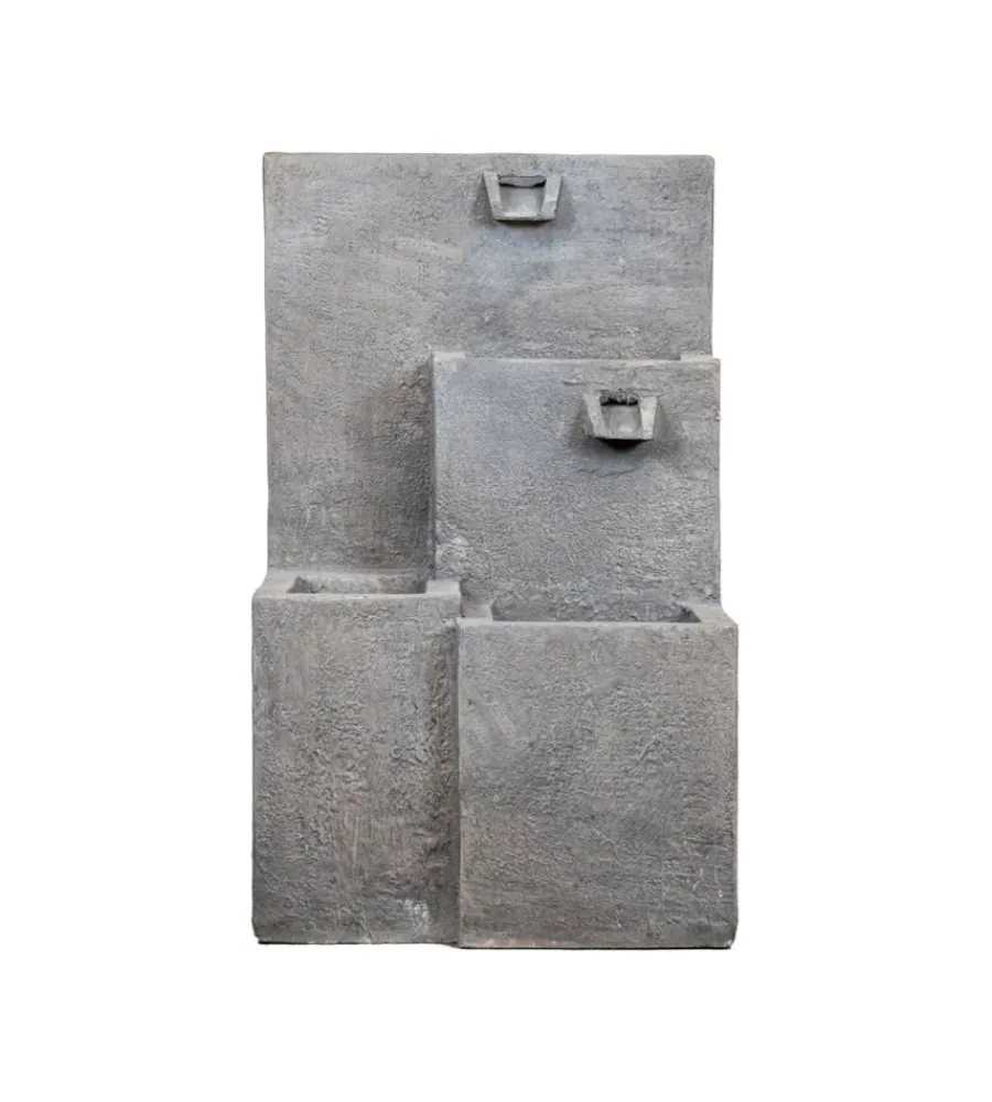 Fontane, Decorazioni E Pavimentazioni|Fontana da esterno a due vasche con portavaso e pompetta per ricircolo acqua 42x40x70 cm