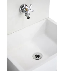 Kam Fontane, Decorazioni E Pavimentazioni|Fontana da giardino a muro "q-madrid" in calcestruzzo colore grigio, 45x35x40,5 cm