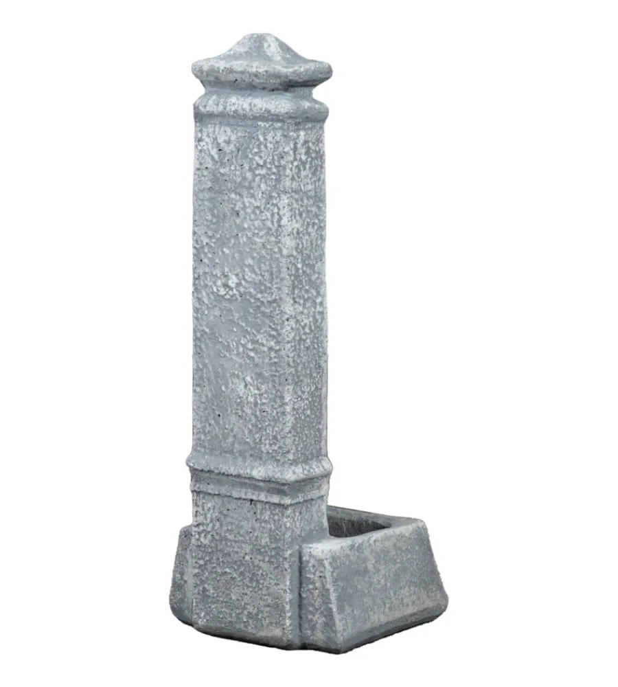 Fontane, Decorazioni E Pavimentazioni-Kam Fontana da giardino vedovella "isernia" in cemento anticato grigio, 29,8x26x79 cm