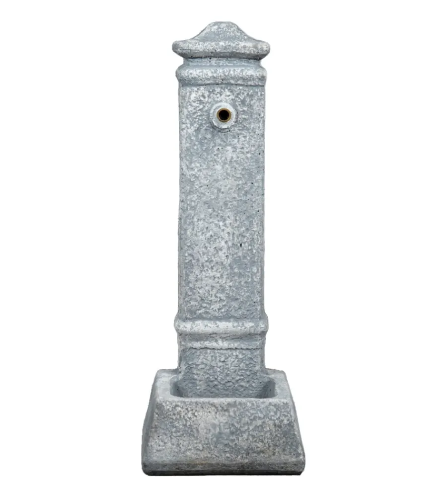 Fontane, Decorazioni E Pavimentazioni-Kam Fontana da giardino vedovella "isernia" in cemento anticato grigio, 29,8x26x79 cm