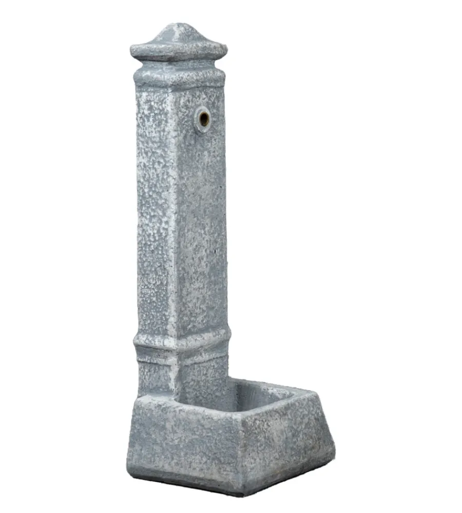 Fontane, Decorazioni E Pavimentazioni-Kam Fontana da giardino vedovella "isernia" in cemento anticato grigio, 29,8x26x79 cm
