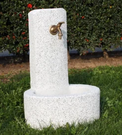Fontane, Decorazioni E Pavimentazioni-Kam Fontana da giardino vedovella "biella"  sabbiato bianco/nero, 47x37x69 cm -