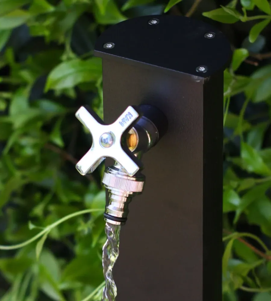 Fontane, Decorazioni E Pavimentazioni-Kam Fontana da giardino vedovella "belfast" in alluminio colore nero, 9,5x11x82 cm