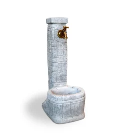 Fontane, Decorazioni E Pavimentazioni- Fontana vedovella anticata  "lucca"  colore grigio -  32x42x72 cm
