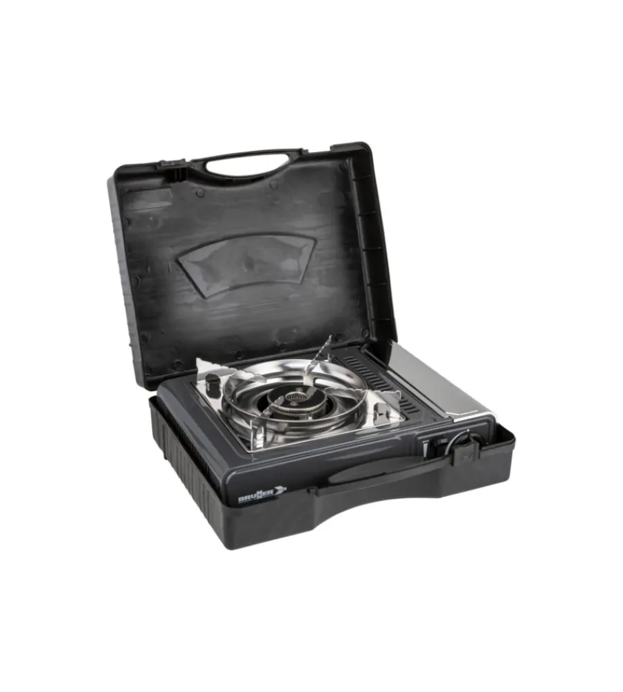 Brunner Campeggio|Fornello da campeggio a gas "devil sd ng" in acciaio inox 1 fuoco 37,2x28,6x12,5 cm