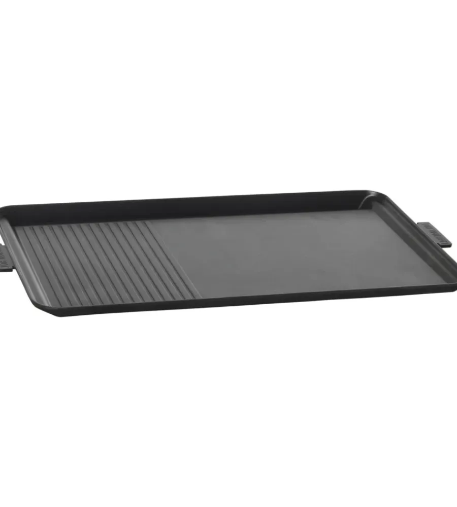 Brunner Campeggio|Fornello da campeggio a gas "devil double grill" in alluminio 2 fuochi e piastra grill 67,9x28,6x12,5 cm