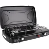 Hot Fornello da campeggio a gas "phoenix" in metallo 2 fuochi 45,9x29,6x8,2 cm Campeggio