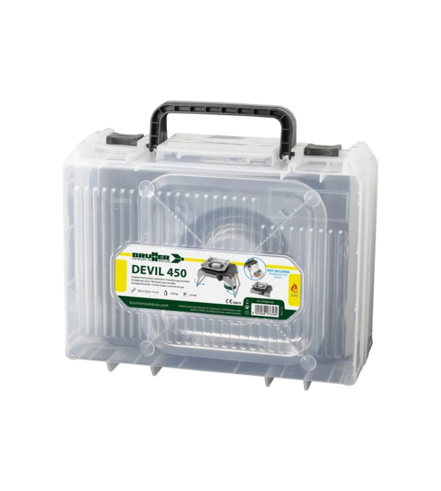 Campeggio-Brunner Fornello da campeggio a gas "devil 450" in metallo 1 fuoco 35,5x22,6x23 cm