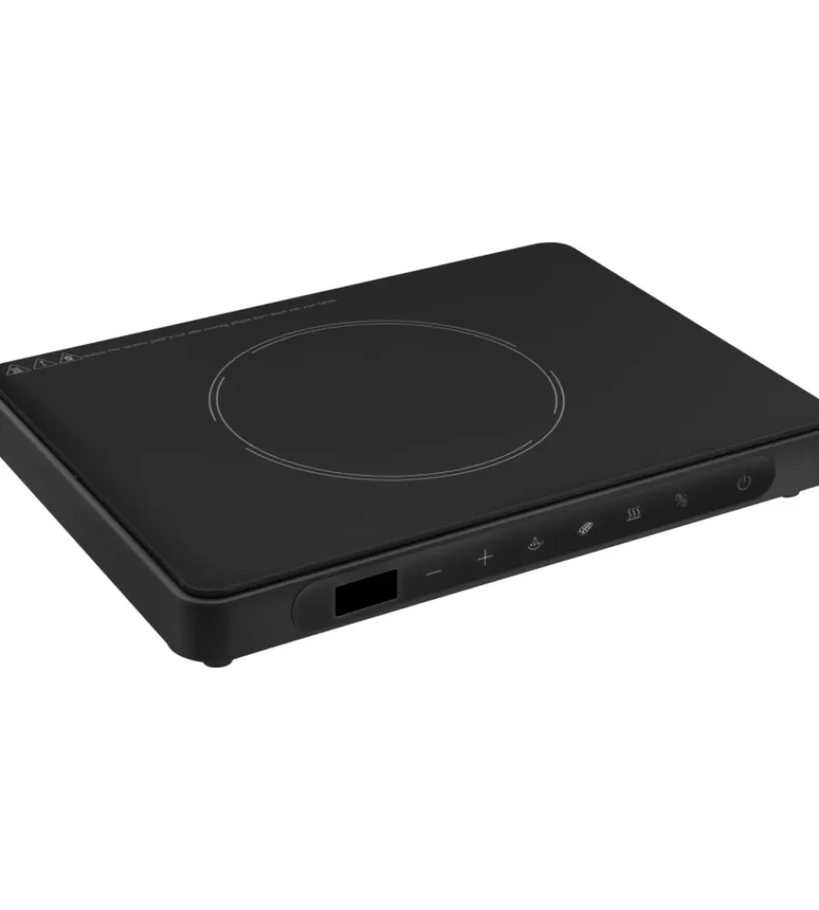 Campeggio-Brunner Fornello da campeggio elettrico "hot point induction" in vetroceramica con grill unico 37x27x4,8 cm