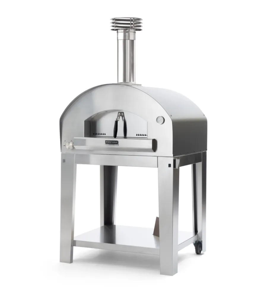 Online Forno pizza a gas con carrello fontana "mangiafuoco" colore antracite 4 pizze Forni Pizza