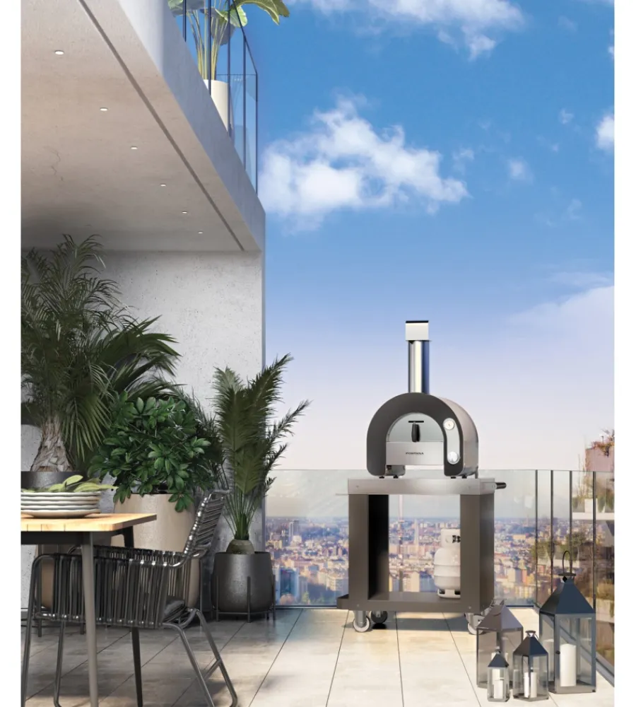 Outlet Forno pizza a gas fontana "maestro 40" colore antracite 1 pizza Forni Pizza