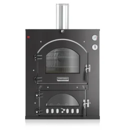Outlet Forno pizza a legna ad incasso fontana "inc qv 80x54" colore antracite 2/3 pizze Forni Pizza