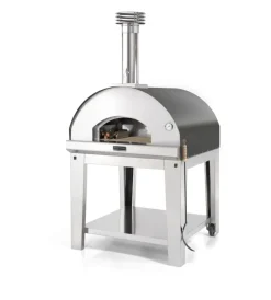 Hot Forno pizza a legna con carrello fontana "marinara" colore antracite 5 pizze Forni Pizza