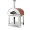 Forni Pizza-Fontana Forni Forno pizza a legna con carrello fontana "marinara" colore rosso 5 pizze