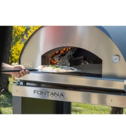 Fontana Forni Forni Pizza|Forno pizza a legna fontana "mangiafuoco" colore antracite 4 pizze