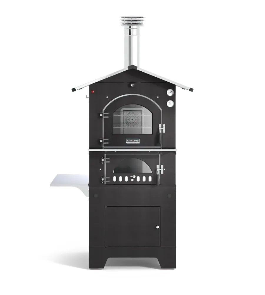 Online Forno pizza a legna fontana "gusto 80x65" colore antracite 3 pizze Forni Pizza