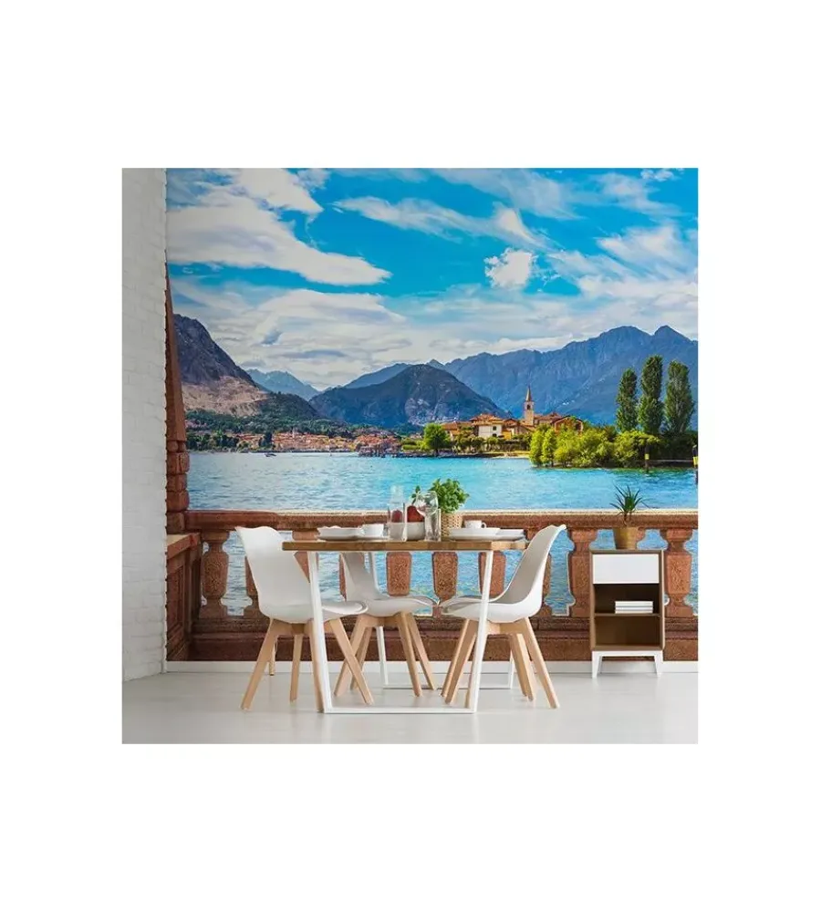 Decorazione Pareti- Fotomurale adesivo "isole borromee" in pvc, 312x280 cm