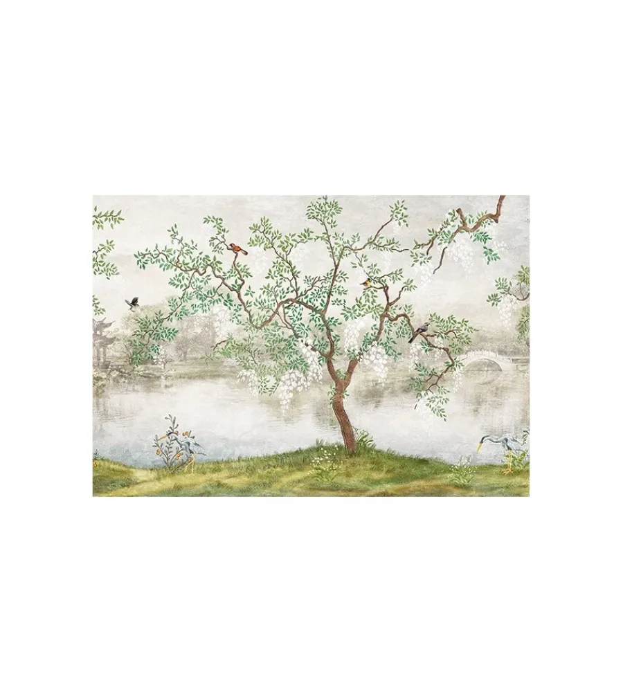 Decorazione Pareti- Fotomurale adesivo "japanese lake" in pvc, 416x280 cm