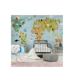 Decorazione Pareti|Fotomurale adesivo "kids map" in pvc, 416x280 cm