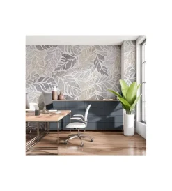 Outlet Fotomurale adesivo "leaves pattern" in pvc, 416x280 cm Decorazione Pareti