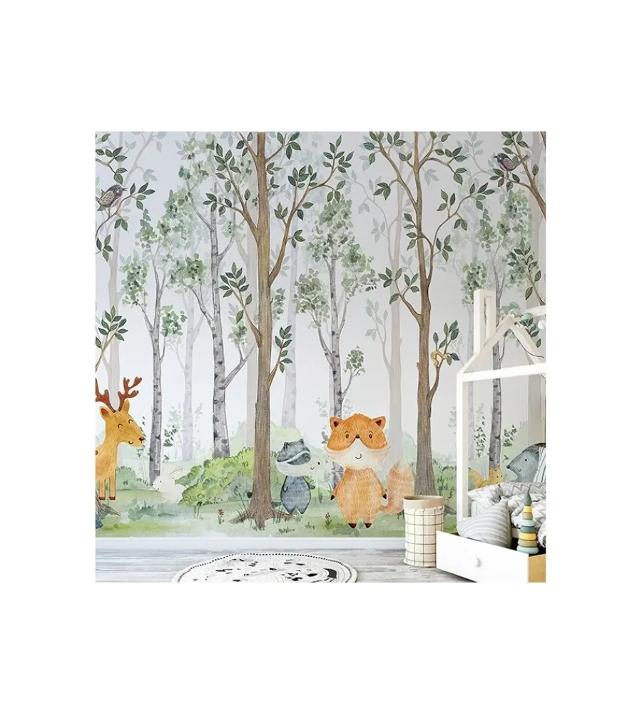 Decorazione Pareti- Fotomurale adesivo "the secret of the forest" in pvc, 416x280 cm