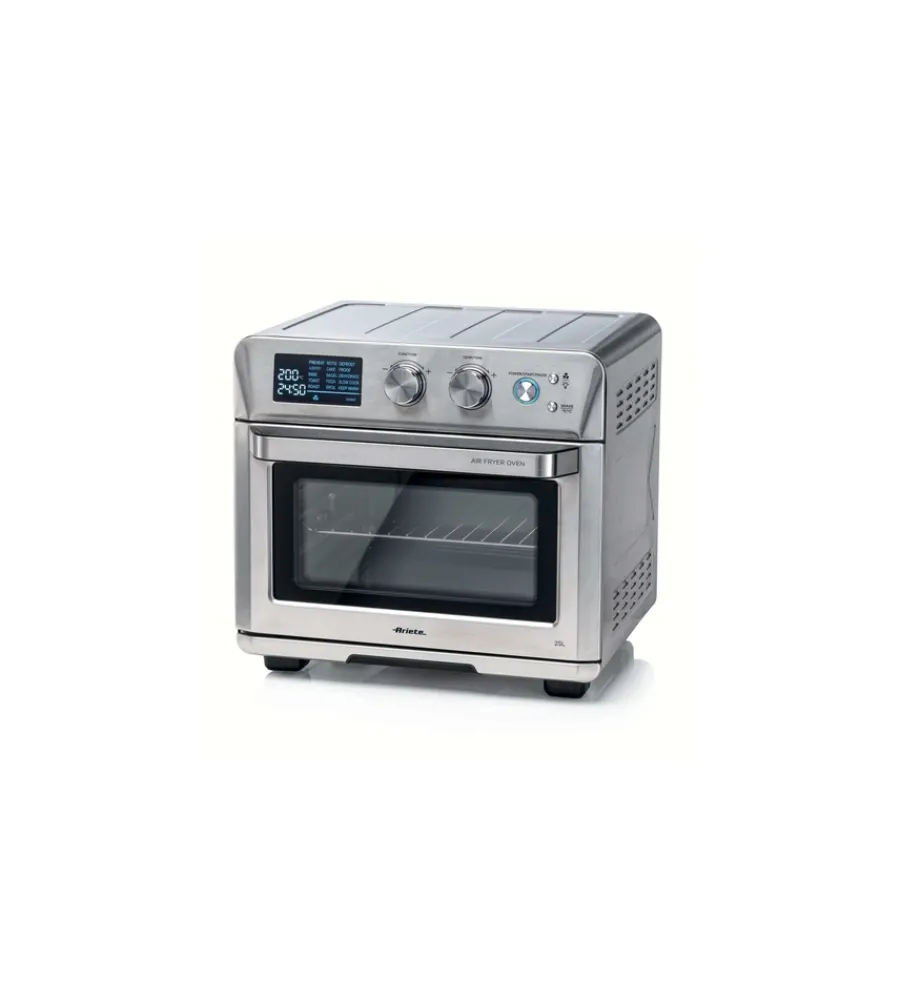 Piccoli Elettrodomestici- Friggitrice e forno ad aria calda "airy" acciaio, 25 lt - ariete