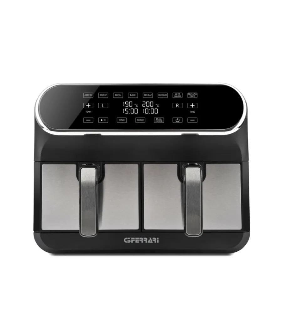 Piccoli Elettrodomestici- Friggitrice forno ad aria calda "friggisano duo" nera, 8 lt