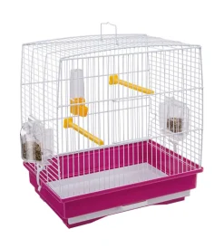 Best Gabbia per canarini - rekord 1 bianca e fucsia - Gabbie Per Uccelli