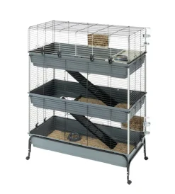 Gabbie Per Roditori-Ferplast Gabbia per conigli a tre piani "rabbit 120 tris", 118x58x166 cm -
