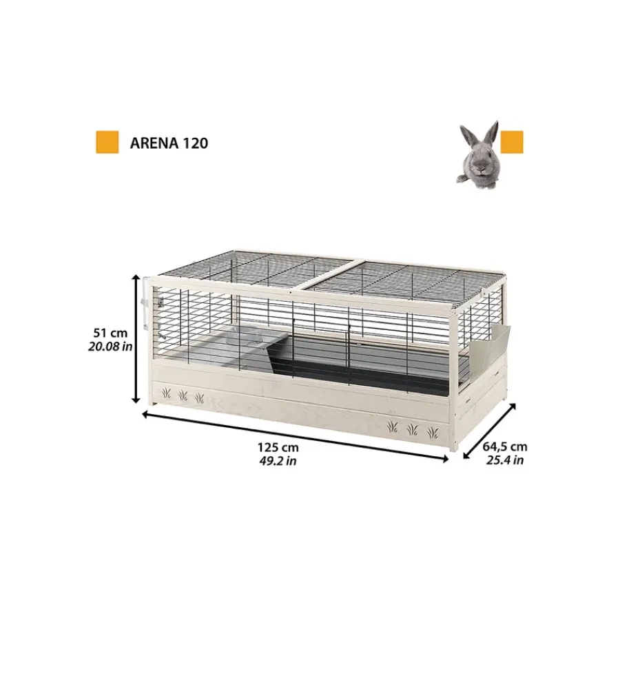 Ferplast Gabbie Per Roditori|Gabbia per conigli "arena 120", 125x64,5x51 cm -