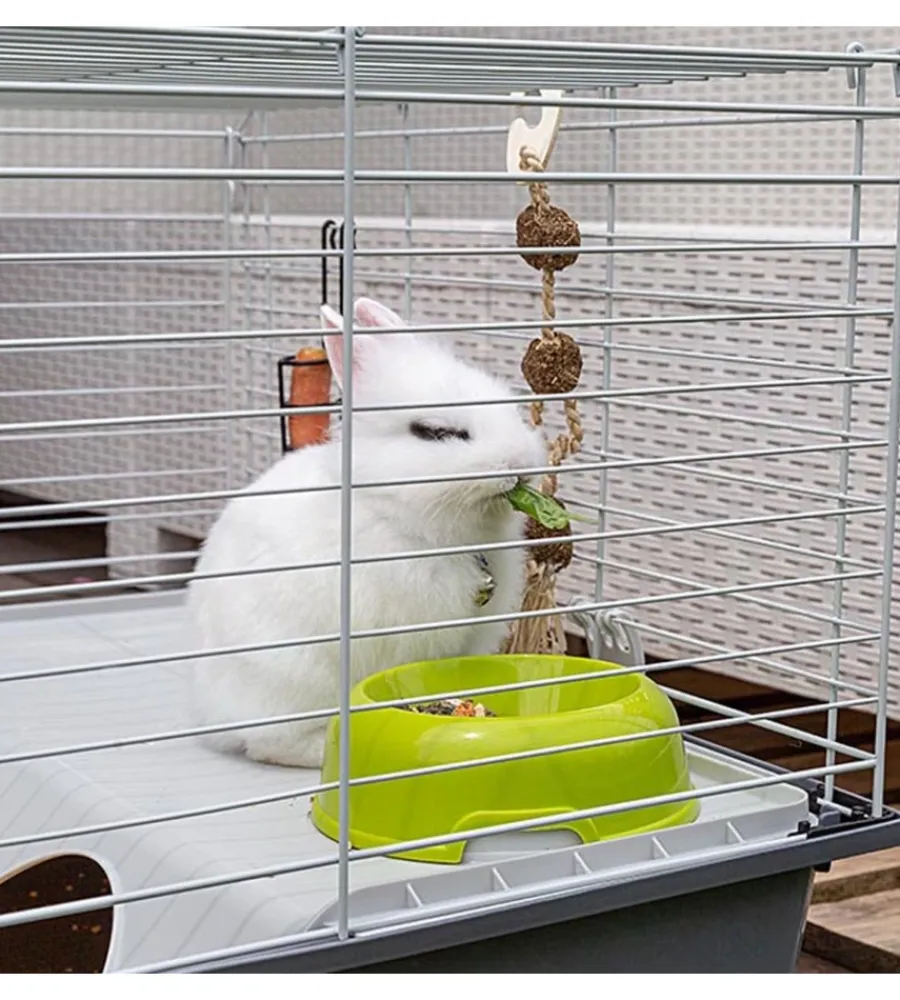 Sale Gabbia per conigli "rabbit 100" grigio, 95x57xh46 cm - Gabbie Per Roditori