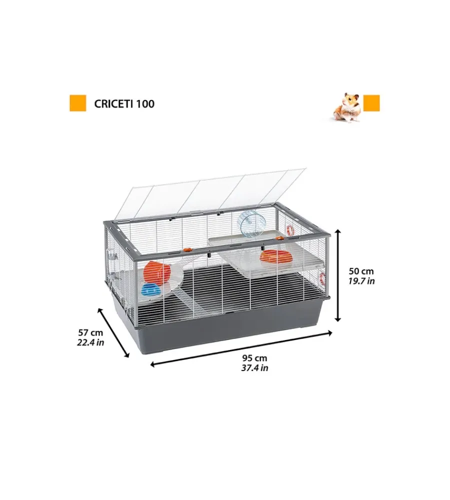 Gabbia per criceti "criceti 100", 95x57x50 cm - Gabbie Per Roditori