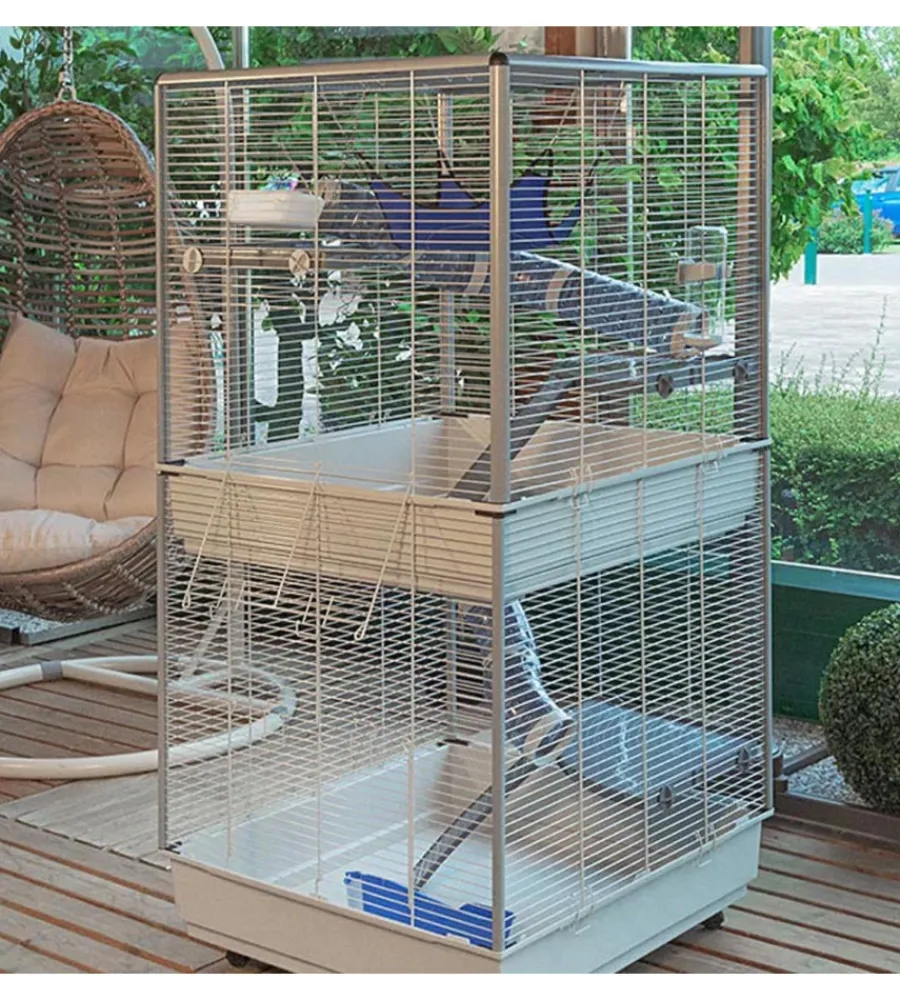 Ferplast Gabbie Per Roditori|Gabbia per furetti su due piani "tower", 75x80x161 cm -