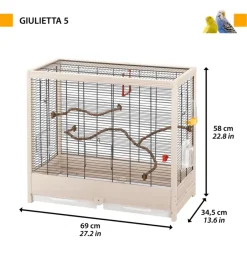 Gabbie Per Uccelli-Ferplast Gabbia per uccelli "giulietta 6" in legno,  81x41x64 cm -