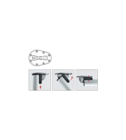 Ferramenta Per Mobili E Infissi|Gamba "click" alluminio millerighe ø 50 - h.705 mm. alluminio millerighe