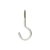 Sistemi Di Fissaggio|Ganci aperti in ferro plastificato bianco con filetto per legno 4,8x50 mm. 2 pz.