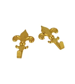 Decorazione Pareti|Ganci per quadri modello "giglio" 28 x 48 mm. finitura ottone lucido 5 pz.