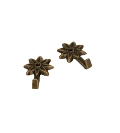 Best Ganci per quadri modello "fiore" 23 x 46 mm. finitura bronzata 5 pz. Decorazione Pareti