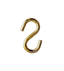 Sistemi Di Fissaggio- Gancio a s ø 4 mm. in ferro ottonato - 15 pz.