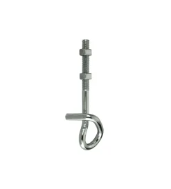 Sistemi Di Fissaggio- Gancio di sicurezza per altalene in ferro zincato con filetto metrico m12x250 mm.