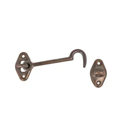 Ferramenta Per Mobili E Infissi- Gancio per finestra 80 mm. - bronzato - 2 pz.