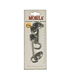 Ferramenta Per Mobili E Infissi- Gancio per finestra 60 mm. - bronzato - 2 pz.