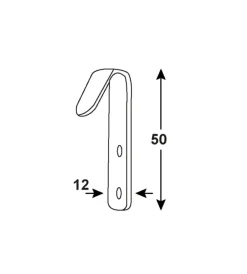 Sistemi Di Fissaggio|Gancio piatto da parete in acciaio zincato 20x65 mm. max 170 kg. 2 pz.