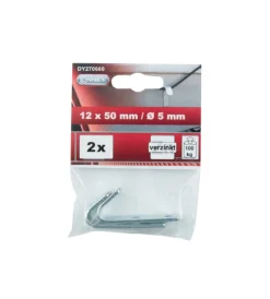 Sistemi Di Fissaggio|Gancio piatto da parete in acciaio zincato 20x65 mm. max 170 kg. 2 pz.