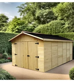 Clearance Garage in legno "ed 2848 n" in abete 300x520x226 cm Casette Da Giardino