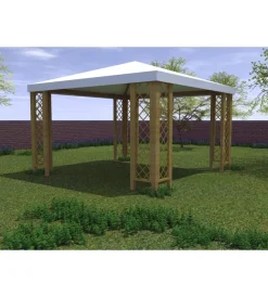Coperture Per Esterno E Accessori|Gazebo da esterno "capri" con grigliati in legno, 300x360 cm