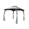 Coperture Per Esterno E Accessori-EuroGarden Gazebo da esterno con doppio tetto "berlino" in acciaio grigio 3x3 m